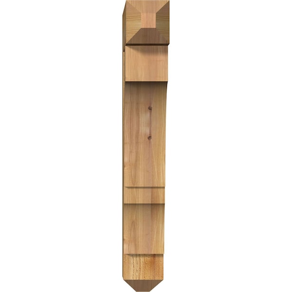 Balboa Craftsman Rough Sawn Bracket, Western Red Cedar, 4W X 16D X 28H